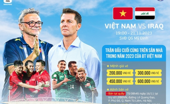Mở b&aacute;n trực tiếp v&eacute; trận Việt Nam - Iraq tr&ecirc;n s&acirc;n Mỹ Đ&igrave;nh