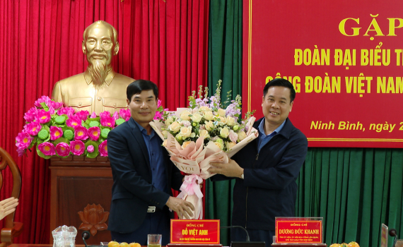 Gặp mặt Đo&agrave;n đại biểu tham dự Đại hội C&ocirc;ng đo&agrave;n Việt Nam