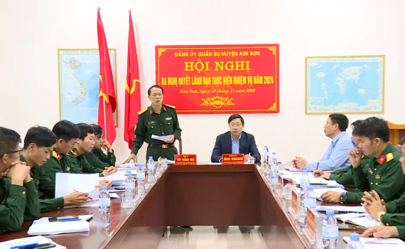 Đảng ủy Qu&acirc;n sự huyện Kim Sơn ra nghị quyết l&atilde;nh đạo thực hiện nhiệm vụ 2024