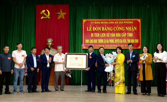 X&atilde; Gia Phong đ&oacute;n Bằng di t&iacute;ch lịch sử văn h&oacute;a cấp tỉnh