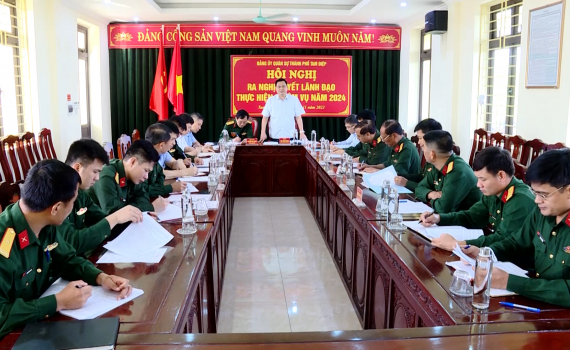 Đảng ủy Qu&acirc;n sự TP Tam Điệp, huyện Y&ecirc;n M&ocirc; ra Nghị quyết l&atilde;nh đạo nhiệm vụ năm 2024