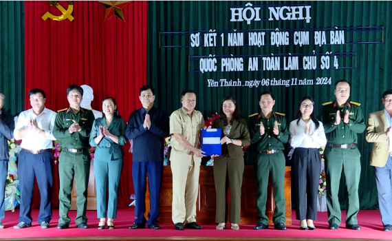 Sơ k&ecirc;́t 1 năm hoạt đ&ocirc;̣ng Cụm địa b&agrave;n quốc ph&ograve;ng an to&agrave;n l&agrave;m chủ số 4 huyện Y&ecirc;n M&ocirc; 