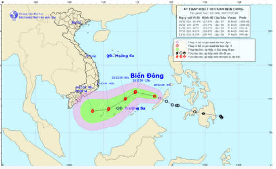 &Aacute;p thấp nhiệt đới c&oacute; khả năng mạnh l&ecirc;n th&agrave;nh b&atilde;o