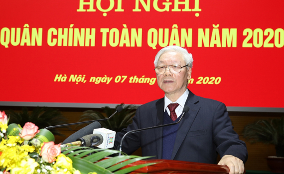 "Chăm lo x&acirc;y dựng Qu&acirc;n đội vững mạnh to&agrave;n diện, đặc biệt l&agrave; vững mạnh về ch&iacute;nh trị"