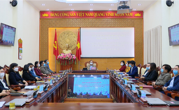 Hội nghị trực tuyến to&agrave;n quốc tổng kết c&ocirc;ng t&aacute;c Tuy&ecirc;n gi&aacute;o năm 2021