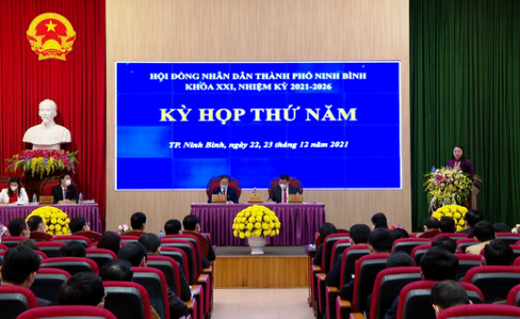 Kỳ họp thứ năm, HĐND th&agrave;nh phố Ninh B&igrave;nh kho&aacute; XXI