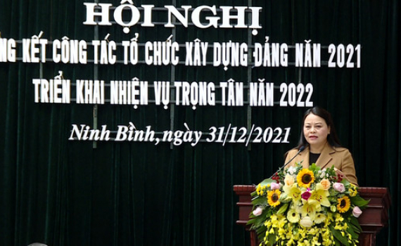 Hội nghị tổng kết c&ocirc;ng t&aacute;c Tổ chức x&acirc;y dựng Đảng năm 2021
