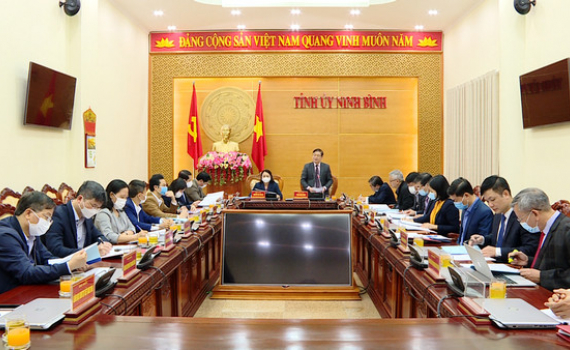 Đo&agrave;n c&ocirc;ng t&aacute;c của Đảng đo&agrave;n Li&ecirc;n hiệp c&aacute;c Hội KHKT Việt Nam l&agrave;m việc tại Ninh B&igrave;nh