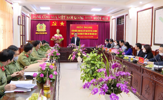 BTV Đảng ủy C&ocirc;ng an tỉnh kiểm điểm, đ&aacute;nh gi&aacute;, xếp loại tập thể, c&aacute; nh&acirc;n năm 2021