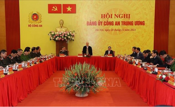 Tổng B&iacute; thư Nguyễn Ph&uacute; Trọng dự Hội nghị Đảng ủy C&ocirc;ng an Trung ương