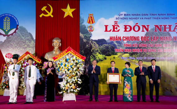 Sở N&ocirc;ng nghiệp v&agrave; Ph&aacute;t triển n&ocirc;ng th&ocirc;n đ&oacute;n nhận Hu&acirc;n chương Độc lập hạng Nhất 
