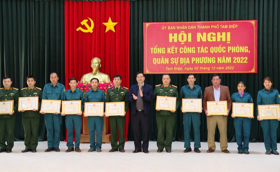 Tam Điệp, Nho Quan, Kim Sơn triển khai nhiệm vụ quốc ph&ograve;ng, qu&acirc;n sự địa phương năm 2023