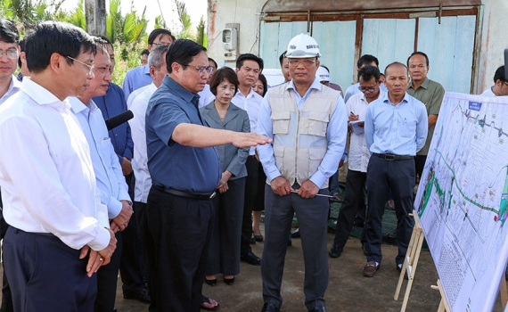 Thủ tướng Ch&iacute;nh phủ Phạm Minh Ch&iacute;nh khảo s&aacute;t c&aacute;c dự &aacute;n trọng điểm tại tỉnh Bạc Li&ecirc;u