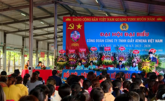Đại hội c&ocirc;ng đo&agrave;n C&ocirc;ng ty TNHH Giầy Athena Việt Nam