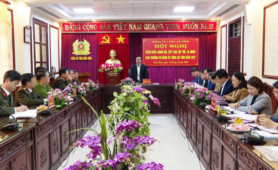 Hội nghị kiểm điểm Ban Thường vụ Đảng ủy C&ocirc;ng an tỉnh năm 2022