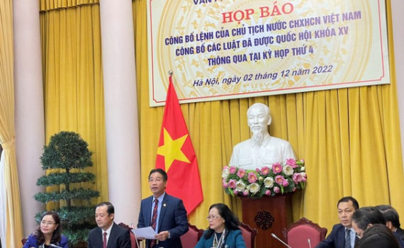 C&ocirc;ng bố Lệnh của Chủ tịch nước về 6 luật vừa được Quốc hội th&ocirc;ng qua