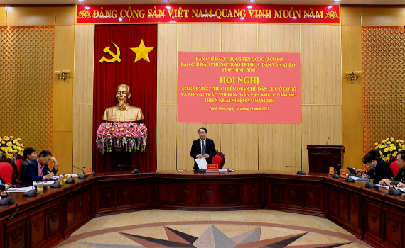 Hội nghị triển khai thực hiện quy chế d&acirc;n chủ ở cơ sở v&agrave; phong tr&agrave;o thi đua &ldquo;D&acirc;n vận kh&eacute;o&rdquo; năm 2024