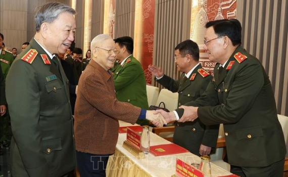 Tổng B&iacute; thư Nguyễn Ph&uacute; Trọng dự Hội nghị Đảng ủy C&ocirc;ng an Trung ương năm 2023