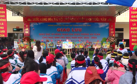 Giao lưu gi&aacute;o dục kỹ năng tham gia giao th&ocirc;ng an to&agrave;n cho học sinh tiểu học th&agrave;nh phố Ninh B&igrave;nh