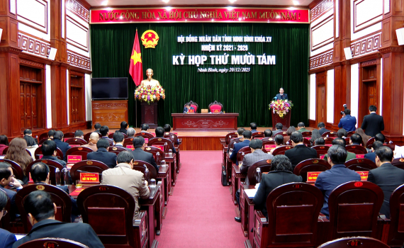 Kỳ họp thứ Mười t&aacute;m, HĐND tỉnh Ninh B&igrave;nh kh&oacute;a XV