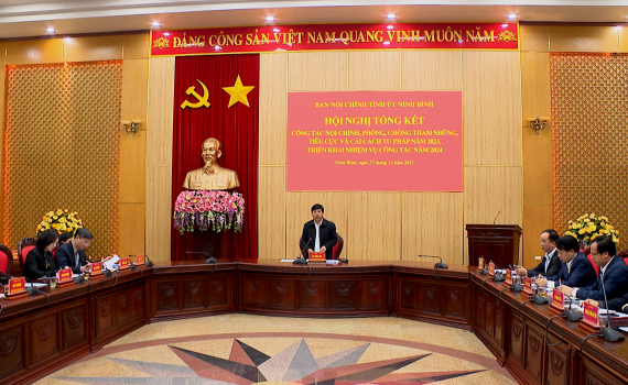 Hội nghị triển khai nhiệm vụ c&ocirc;ng t&aacute;c nội ch&iacute;nh, ph&ograve;ng, chống tham nhũng, ti&ecirc;u cực v&agrave; cải c&aacute;ch tư ph&aacute;p năm 2024