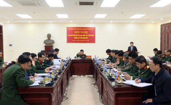 Hội nghị Giao ban phối hợp chỉ đạo c&ocirc;ng t&aacute;c tuy&ecirc;n gi&aacute;o trong lực lượng vũ trang tỉnh