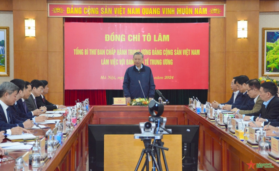 Tổng B&iacute; thư T&ocirc; L&acirc;m l&agrave;m việc với Ban Kinh tế Trung ương