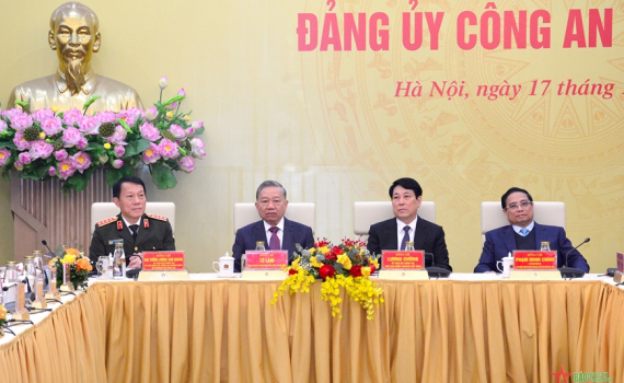 Tổng B&iacute; thư T&ocirc; L&acirc;m dự, chỉ đạo Hội nghị Đảng ủy C&ocirc;ng an Trung ương