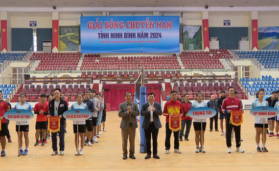 Khai mạc Giải B&oacute;ng chuyền nam tỉnh Ninh B&igrave;nh năm 2024