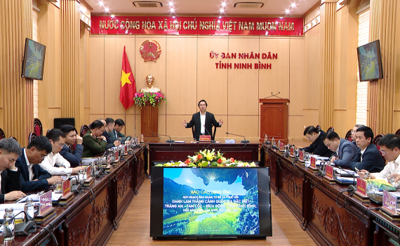 Hội nghị nghe b&aacute;o c&aacute;o c&ocirc;ng t&aacute;c lập quy hoạch bảo quản, tu bổ, phục hồi danh lam thắng cảnh quốc gia đặc biệt Tr&agrave;ng An - Tam Cốc - B&iacute;ch Động