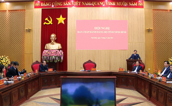 Hội nghị Ban Chấp h&agrave;nh Đảng bộ tỉnh Ninh B&igrave;nh