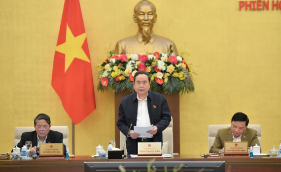 Chủ tịch Quốc hội Trần Thanh Mẫn: Tập trung cao độ, xử l&yacute; khối lượng c&ocirc;ng việc rất lớn, đ&ograve;i hỏi rất cao về tiến độ, đặc biệt l&agrave; sắp xếp, tinh gọn tổ chức bộ m&aacute;y của hệ thống ch&iacute;nh trị