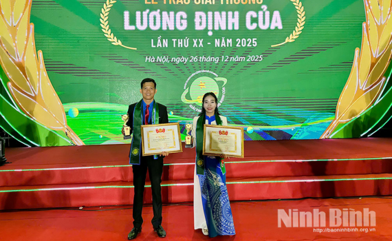 Ninh B&igrave;nh c&oacute; 2 thanh ni&ecirc;n được tặng Giải thưởng Lương Định Của năm 2025
