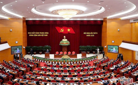 Tổng B&iacute; thư T&ocirc; L&acirc;m ph&aacute;t biểu bế mạc Hội nghị lần thứ 15 Ban Chấp h&agrave;nh Trung ương Đảng kh&oacute;a XIII