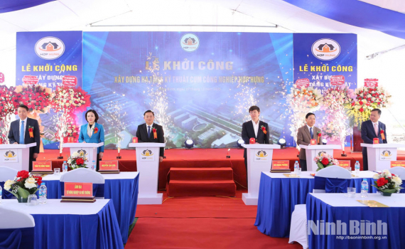 Khởi c&ocirc;ng x&acirc;y dựng hạ tầng kỹ thuật Cụm c&ocirc;ng nghiệp Hợp Hưng