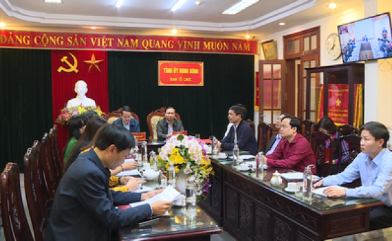 Hội nghị trực tuyến g&oacute;p &yacute; về quy chế bầu cử trong Đảng v&agrave; sắp xếp lại bộ m&aacute;y
