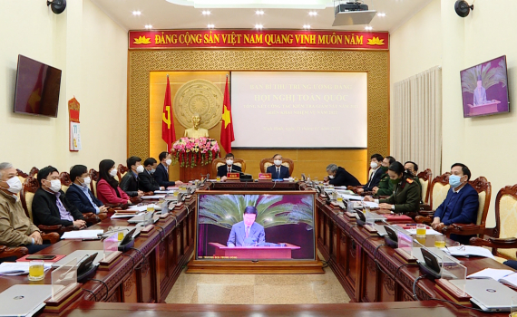 Hội nghị trực tuyến to&agrave;n quốc triển khai c&ocirc;ng t&aacute;c kiểm tra, gi&aacute;m s&aacute;t, thi h&agrave;nh kỷ luật Đảng năm 2022