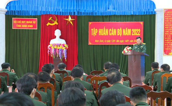 Bộ Chỉ huy Qu&acirc;n sự tỉnh khai mạc lớp tập huấn c&aacute;n bộ năm 2022