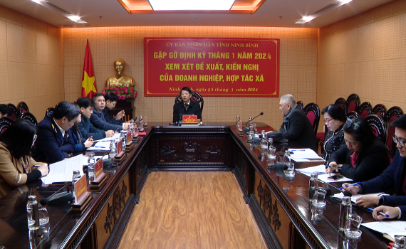 UBND tỉnh gặp gỡ doanh nghiệp định kỳ th&aacute;ng 1 năm 2024
