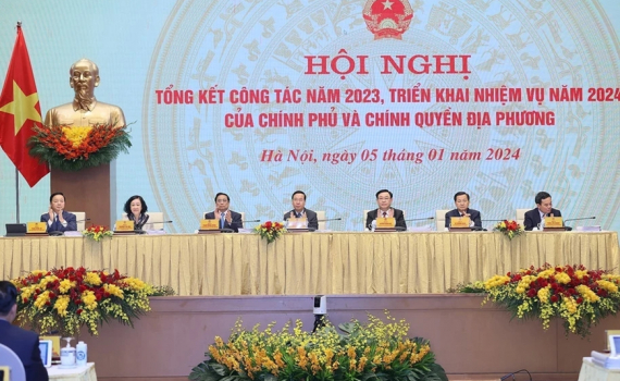 Khai mạc hội nghị Ch&iacute;nh phủ v&agrave; ch&iacute;nh quyền địa phương tổng kết c&ocirc;ng t&aacute;c năm 2023, triển khai nhiệm vụ năm 2024