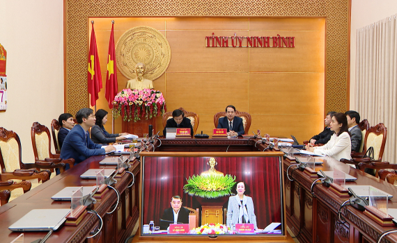 Thường trực Ban B&iacute; thư giao ban c&ocirc;ng t&aacute;c với c&aacute;c đồng ch&iacute; B&iacute; thư Tỉnh ủy, Th&agrave;nh ủy trực thuộc Trung ương