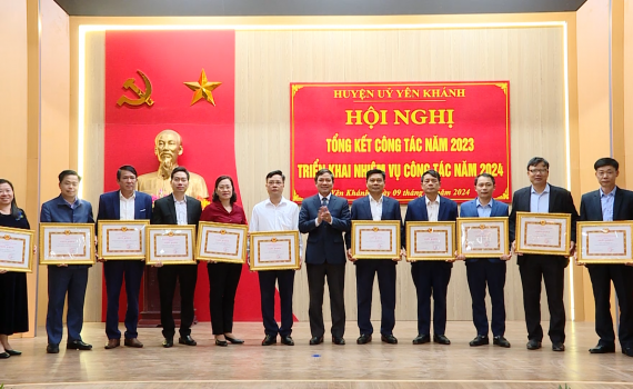 Huyện ủy Y&ecirc;n Kh&aacute;nh triển khai nhiệm vụ c&ocirc;ng t&aacute;c năm 2024