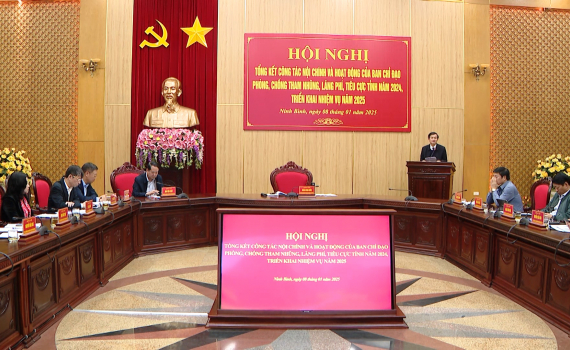 Tổng kết c&ocirc;ng t&aacute;c nội ch&iacute;nh v&agrave; hoạt động của Ban Chỉ đạo Ph&ograve;ng, chống tham nhũng, l&atilde;ng ph&iacute;, ti&ecirc;u cực tỉnh năm 2024