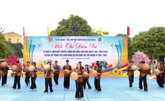 Huyện đo&agrave;n Y&ecirc;n Kh&aacute;nh tổ chức Hội thi d&acirc;n vũ khối c&aacute;c trường THPT năm 2025
