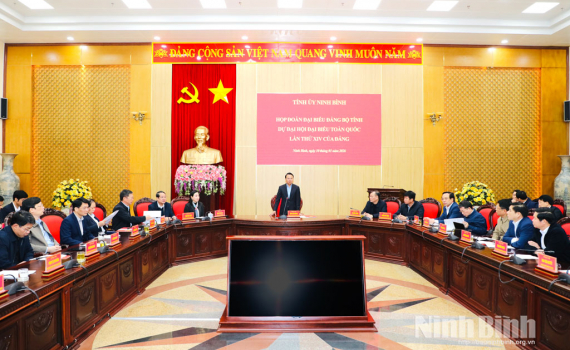 Họp Đo&agrave;n đại biểu Đảng bộ tỉnh Ninh B&igrave;nh dự Đại hội đại biểu to&agrave;n quốc lần thứ XIV của Đảng
