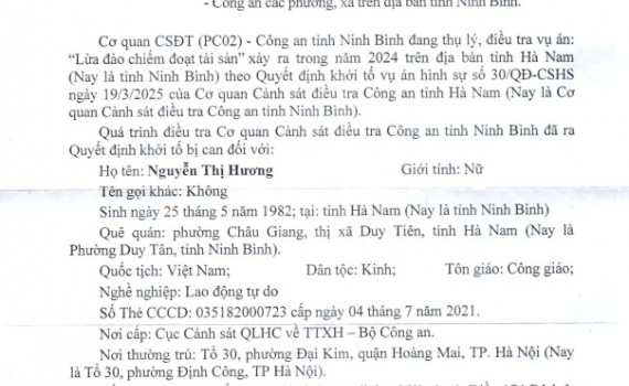 Th&ocirc;ng b&aacute;o: Về việc t&igrave;m người c&oacute; quyền lợi v&agrave; nghĩa vụ li&ecirc;n quan người bị hại trong vụ &aacute;n: "Lừa đảo, chiếm đoạt t&agrave;i sản" 
