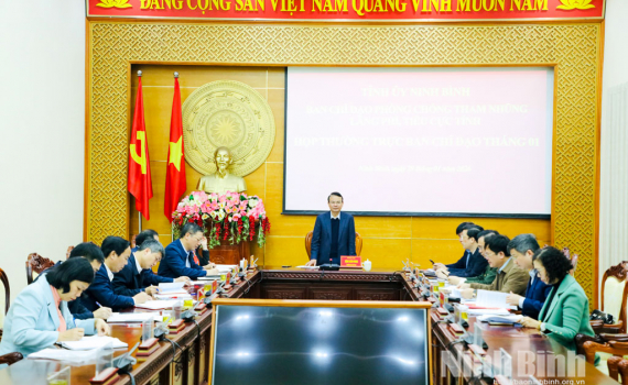 Thường trực Ban Chỉ đạo ph&ograve;ng, chống tham nhũng, l&atilde;ng ph&iacute;, ti&ecirc;u cực tỉnh họp thường kỳ th&aacute;ng 1/2026