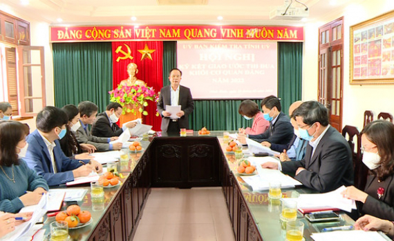 K&yacute; kết giao ước thi đua Khối Cơ quan Đảng năm 2022