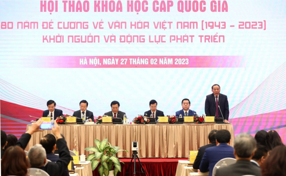 Hội thảo Khoa học cấp quốc gia "80 năm Đề cương về văn h&oacute;a Việt Nam (1943-2023) - Khởi nguồn v&agrave; động lực ph&aacute;t triển&rdquo; Gi&aacute; trị cốt l&otilde;i v&agrave; lịch sử của Đề cương về văn h&oacute;a Việt Nam​