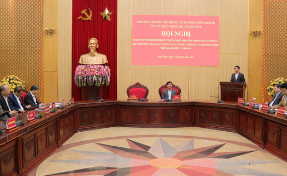 Hội nghị triển khai chương tr&igrave;nh phối hợp c&ocirc;ng t&aacute;c giữa UBND tỉnh với một số cơ quan, đơn vị năm 2023